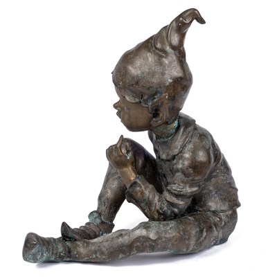 Lot 1255 - A bronze garden sculpture of a pixie