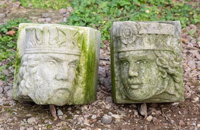 Lot 1217 - A pair of reconstituted-stone corbels