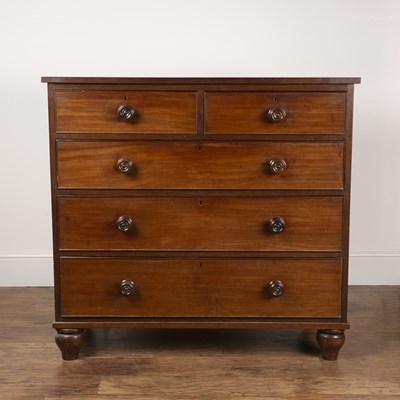 Lot 125 - Mahogany chest of drawers 19th Century, with...