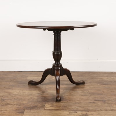 Lot 128 - Mahogany tripod table 19th Century, with a tip-...