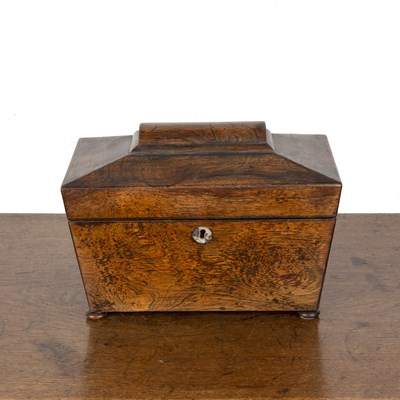 Lot 140 - Rosewood sarcophogus tea caddy Regency period,...