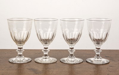 Lot 258 - Set of four glass rummers late 18th/early 19th...