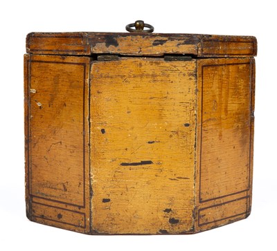 Lot 239 - A George III quillwork tea caddy together with its outer case and caddy spoon