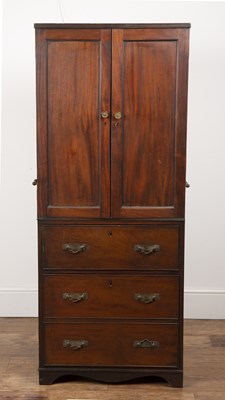 Lot 122 - Campaign style mahogany cabinet 19th Century,...