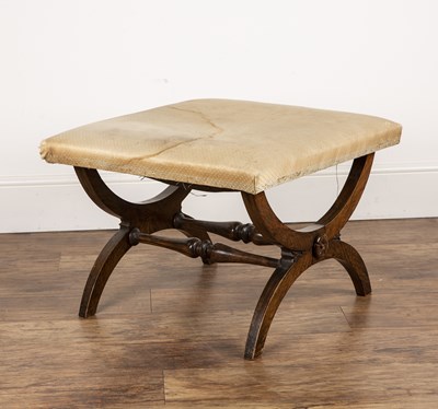 Lot 124 - Simulated rosewood x framed stool 19th Century,...