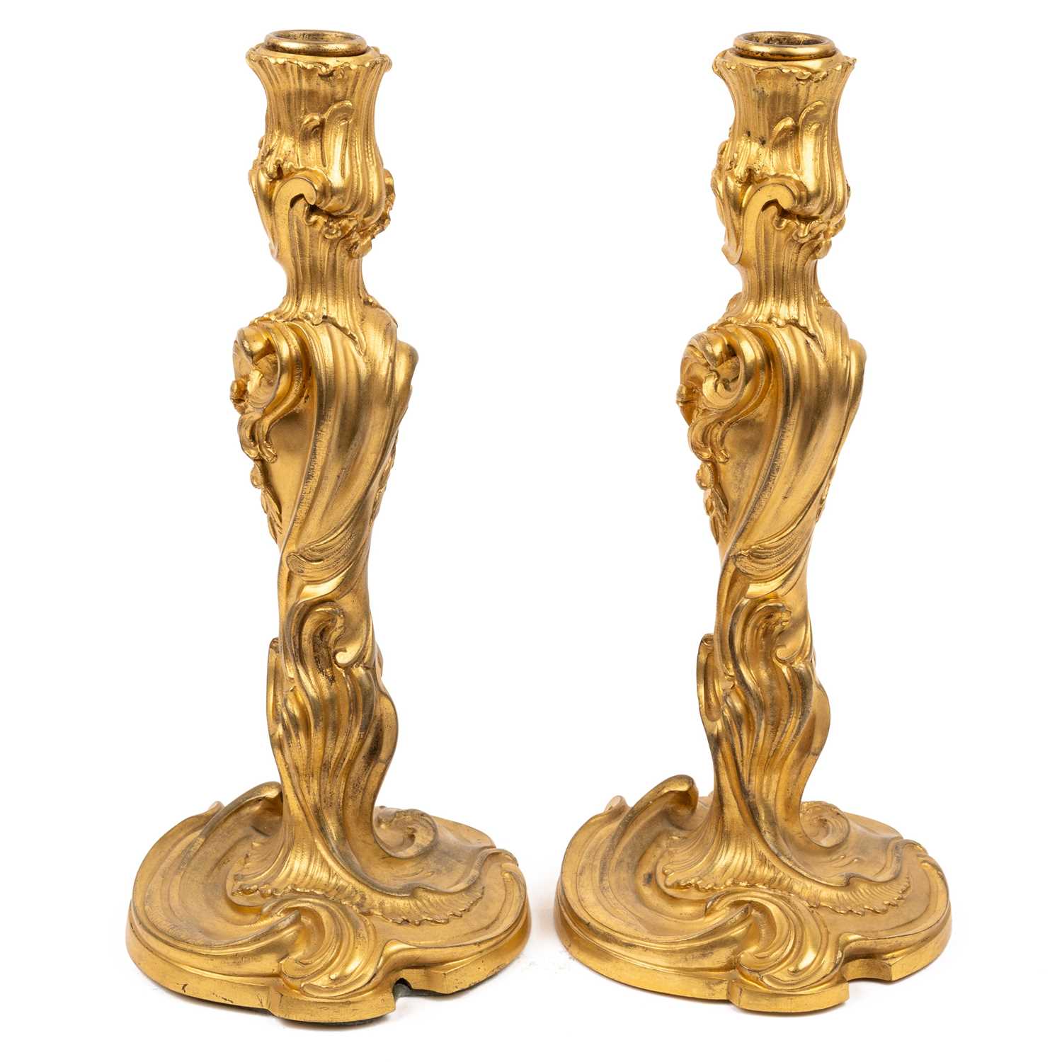 Lot 224 - A pair of 19th century French ormolu Rococo