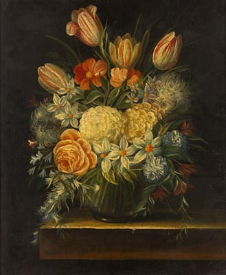 Lot 136 - Y K Liffen Untitled: Bouquet with Tulips, oil...