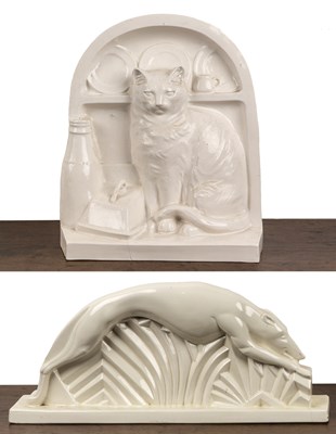 Lot 246 - Art Deco style model of a greyhound  with a...