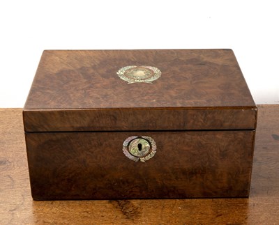 Lot 233 - Walnut cased writing box or slope 19th Century,...