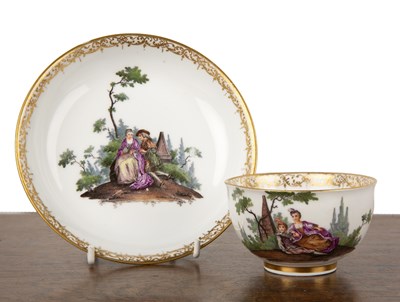 Lot 274 - Meissen cabinet cup and saucer 18th/19th...