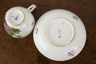 Lot 274 - Meissen cabinet cup and saucer 18th/19th...