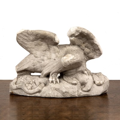 Lot 276 - Eagle carved marble fragment 25cm long x 16cm...