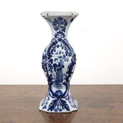 Lot 278 - Blue and white Delft vase 18th Century, with a...