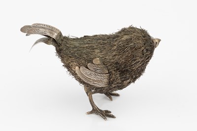 Lot 606 - An Italian silver model bird by Mario...
