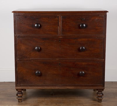 Lot 30 - Mahogany chest of drawers 19th Century, on...