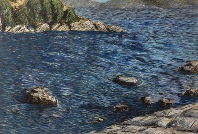 Lot 288 - John Harvey Untitled: Greek Coast, pastel,...