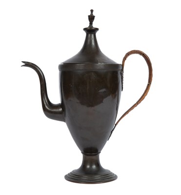 Lot 1102 - A George III copper coffee pot in the Adam style