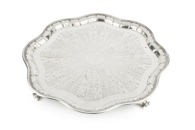 Lot 904 - A late Victorian silver salver, of wavy...