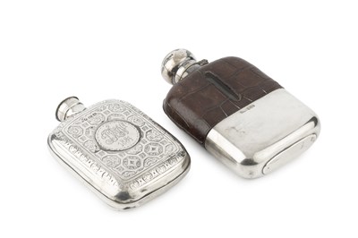 Lot 914 - A mid Victorian silver hip flask, of curved...