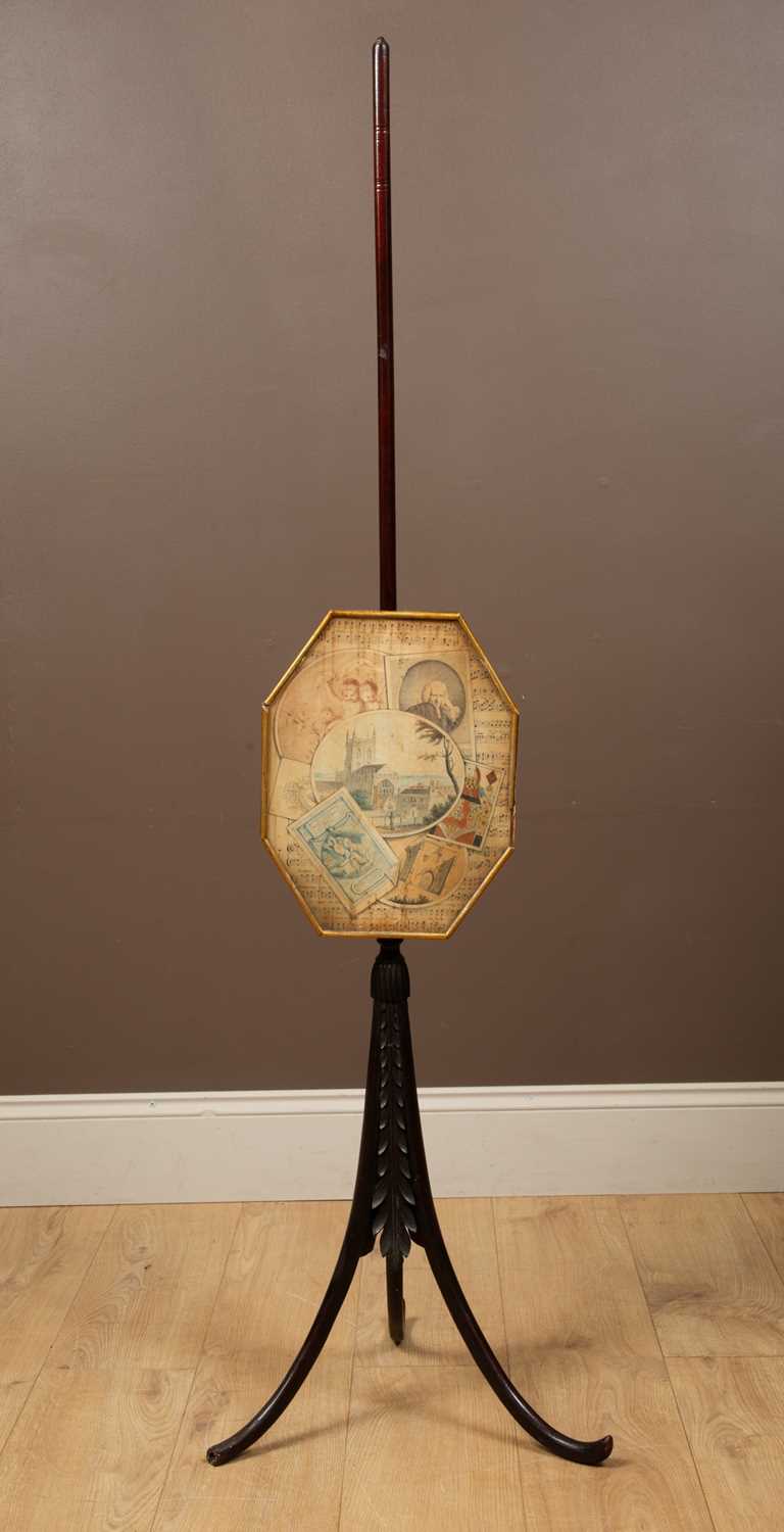 Lot 81 - A 19th century pole screen