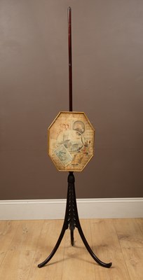 Lot 81 - A 19th century pole screen