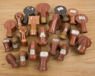 Lot 438 - Twenty two tophane clay pipes Ottoman,...