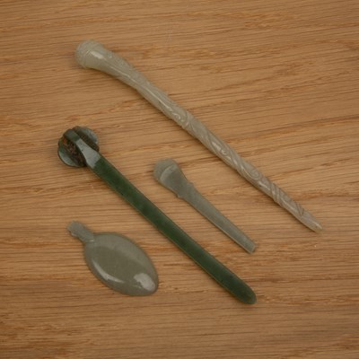 Lot 212 - Two jade hairpins Chinese, 18th/19th Century...