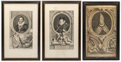 Lot 71 - After Jacobus Houbraken (Dutch 1698-1780), three etchings of notable Englishmen
