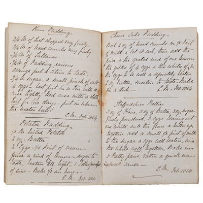 Lot 508 - Two 19th century manuscript recipe books...