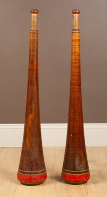 Lot 1104 - A large pair of Indian exercise clubs