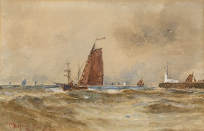 Lot 300 - Thomas Bush Hardy (1842-1897) Off the harbour...