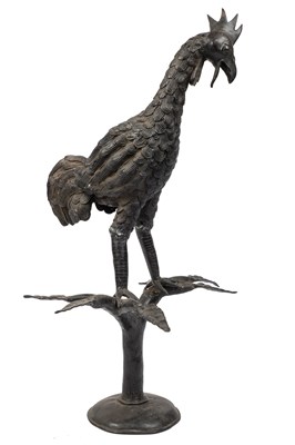 Lot 1031 - A bronze sculpture of a cockerel