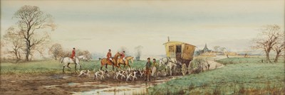 Lot 289 - Arthur Wills The hunt meeting a gypsy caravan,...