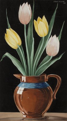 Lot 295 - John Elvin (20th century) Still life - tulips...