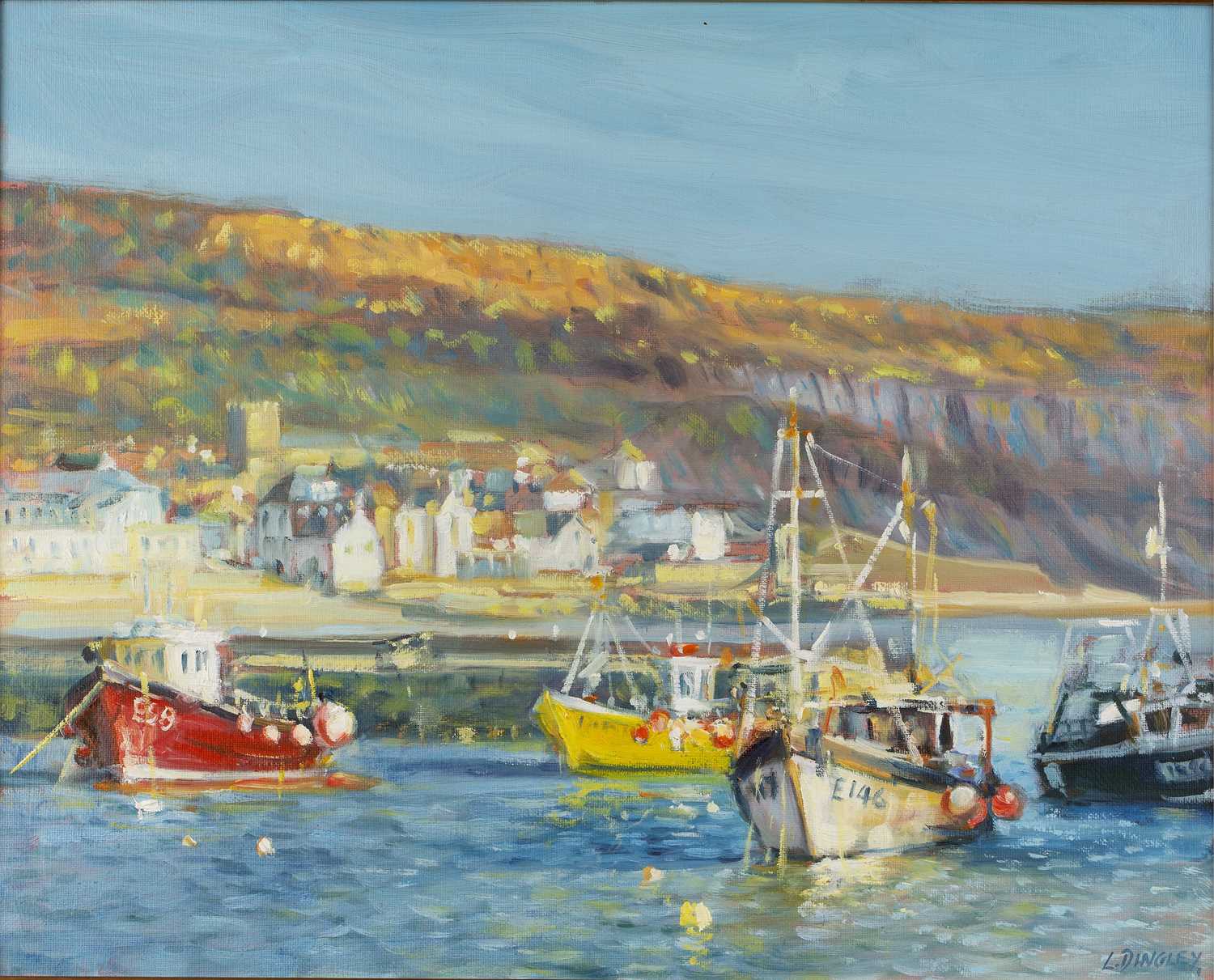 Lot 298 - Laurence Dingley (b.1959) The harbour, Lyme...