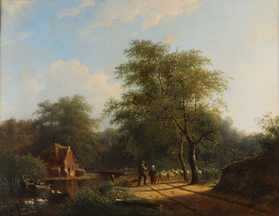 Lot 281 - L* Schelfhout The end of the day, signed, oil...