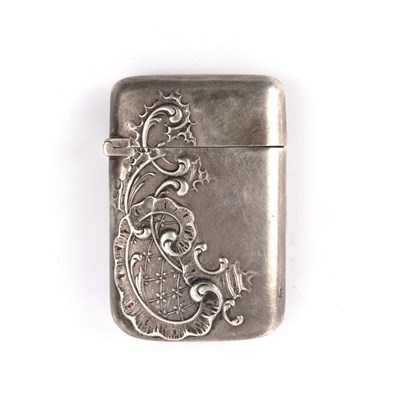 Lot 224 - Russian white metal vesta case with scrolling...