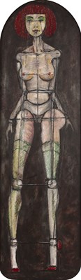 Lot 183 - 20th Century School 'Nude female with rods',...