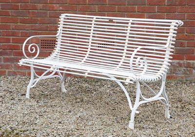 Lot 1292 - A white-painted French garden bench