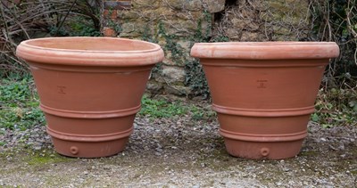 Lot 1275 - A pair of large Italian terracotta planters