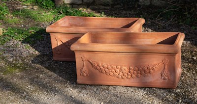 Lot 1314 - A pair of Tuscan terracotta planters or troughs