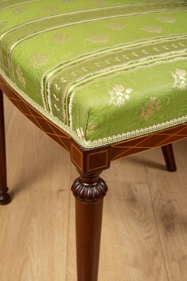 Lot 373 - A pair of Edwardian painted mahogany shield back chairs