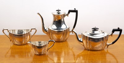 Lot 507 - Edward VII silver four piece tea service...