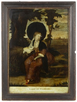 Lot 15 - A late 18th century reverse painted print on...