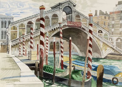 Lot 283 - John Steane (b. 1931) Ponte Rialto, Venice,...