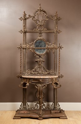 Lot 468 - A Victorian Coalbrookdale style cast iron hall stand