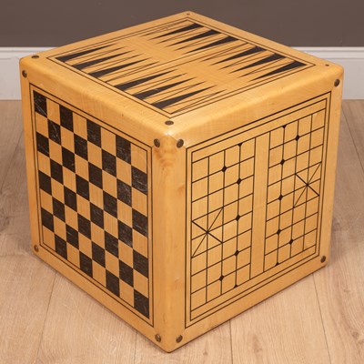 Lot 98 - An Alison Henry satinwood games cube