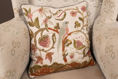 Lot 487 - A Georgian style wingback armchair