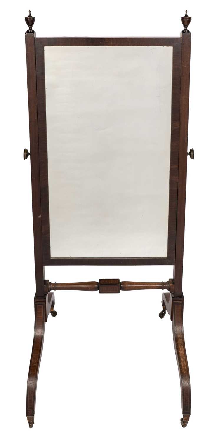 Lot 58 - An Edwardian cheval mirror in the Regency style