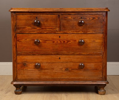 Lot 1075 - A Victorian pitch pine chest of drawers